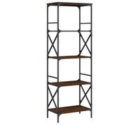vidaXL Bibliothèque à 5 niveaux – Étagère à livres, pieds réglables, chêne marron (bois d'ingénierie)