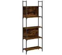 vidaXL Bibliothèque à 5 Niveaux, Étagère à Livres avec Rangement, Meuble de Salle de Séjour Bureau Chambre, Moderne, Chêne Fumé Bois d'Ingénierie
