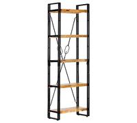 vidaXL Bibliothèque à 5 Niveaux Etagère à Livres Meuble de Rangement Bureau Salon Maison Intérieur 60x30x180 cm Bois de Manguier Solide