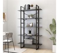 vidaXL Bibliothèque à 5 niveaux Gris 100x30x175 cm Bois d'ingénierie3082000 Gris G