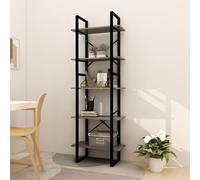 Vidaxl Bibliothèque À 5 Niveaux Gris 60x30x175 Cm Bois De Pin Marron
