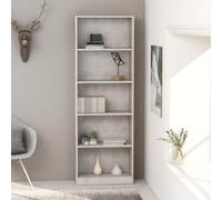 vidaXL Bibliothèque à 5 niveaux Gris béton 60x24x175cm Bois ingénierie