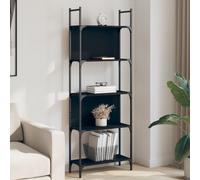 Vidaxl Bibliothèque À 5 Niveaux Noir 60,5x24x166,5cm Bois D'ingénierie Multicolore