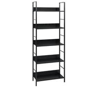 VidaXL Bibliothèque à 5 niveaux Noir 60x27,6x158,5 cm Aggloméré