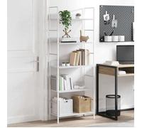 vidaXL Bibliothèque à 5 niveaux - Blanc - Aggloméré et acier - Style contemporain