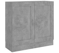 vidaXL Bibliothèque Armoire à Livres Armoire de Rangement avec 2 Compartiments et 2 Portes Maison Intérieur Gris Béton 82,5x30,5x80 cm Aggloméré