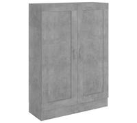 vidaXL Bibliothèque Armoire à Livres Armoire de Rangement avec 3 Compartiments et 2 Portes Maison Intérieur Gris Béton 82,5x30,5x115 cm Aggloméré