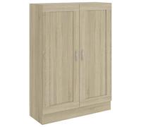 vidaXL Bibliothèque Armoire à Livres Armoire de Rangement avec 3 Compartiments et 2 Portes Maison Intérieur Chêne Sonoma 82,5x30,5x115 cm Aggloméré