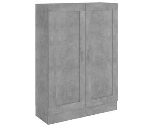 vidaXL Bibliothèque Armoire à Livres Armoire de Rangement avec 3 Compartiments et 2 Portes Maison Intérieur Gris Béton 82,5x30,5x115 cm Aggloméré