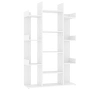 vidaXL Bibliothèque, Armoire à Livres avec Compartiments, Étagère à Livres avec Rangement Salon Salle de Séjour, Scandinave, Blanc Bois d'Ingénierie