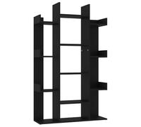 vidaXL Bibliothèque, Armoire à Livres avec Compartiments, Étagère à Livres avec Rangement Salon Salle de Séjour, Moderne, Noir Bois d'Ingénierie