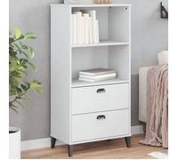 Bibliothèque, Armoire à Livres avec Tiroirs et Etagère, Meuble de Rangement Salon Chambre, Industiel, Blanc Bois d'Ingénierie