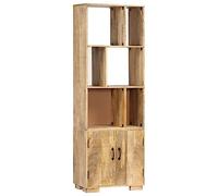 vidaXL Bibliothèque Armoire à Livres Etagère à Livres Support de Rangement Stockage Etagère de Rangement Salon Chambre Bois de Manguier Solide