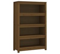 vidaXL Bibliothèque Armoire à Livres Étagère à Livres sur Pied Meuble de Rangement Bureau Intérieure Marron Miel 80x35x126 cm Bois de Pin Massif