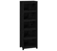 vidaXL Bibliothèque Armoire à Livres Étagère à Livres sur Pied Meuble de Rangement Bureau Maison Intérieure Noir 50x35x154 cm Bois de Pin Massif