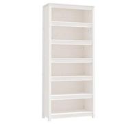 vidaXL Bibliothèque Armoire à Livres Étagère à Livres sur Pied Meuble de Rangement Bureau Maison Intérieure Blanc 80x35x183 cm Bois de Pin Massif