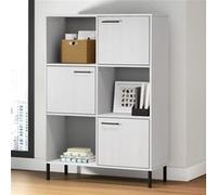 Vidaxl Bibliothèque Avec Pieds En Métal Blanc 90x35x128,5 Cm Bois Oslo Multicolore