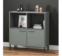 vidaXL Bibliothèque avec pieds en métal Gris 90x35x90,5 cm Bois OSLO