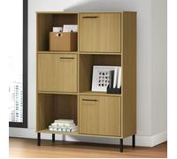 Vidaxl Bibliothèque Avec Pieds En Métal Marron 90x35x128,5cm Bois Oslo Multicolore
