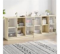 vidaXL Bibliothèque avec portes 204x37x75 cm, Chêne Sonoma, bois d'ingénierie