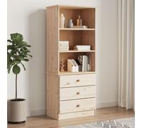 Vidaxl Bibliothèque Avec Tiroirs Alta 60x35x142 Cm Bois Massif De Pin Marron