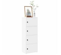 vidaXL Bibliothèque en bois d'ingénierie 40x24x102 cm – Blanche, étagère de rangement