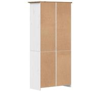 Vidaxl Bibliothèque Bodo Blanc And Marron 82x40x173 Cm Bois Massif Pin Blanc