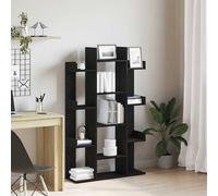 vidaXL Bibliothèque Bois d'ingénierie contemporaine Étagère noire Rangement vida