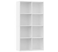 Vidaxl Bibliothèque/Buffet Blanc 66 X 30 X 130 Cm Aggloméré Blanc