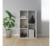 Vidaxl Bibliothèque/Buffet Blanc Brillant 50x25x80 Cm Aggloméré Blanc