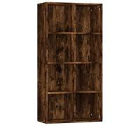 vidaXL Bibliothèque/Buffet Étagère à Livres Meuble de Rangement Salle de Séjour Maison Intérieur Chêne Fumé 66x30x130 cm Bois d'Ingénierie