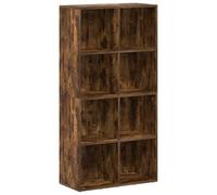 vidaXL Bibliothèque/Buffet Étagère à Livres Meuble de Rangement Salle de Séjour Maison Intérieur Chêne Fumé 66x30x130 cm Bois d'Ingénierie