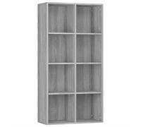 vidaXL Bibliothèque/Buffet Étagère à Livres Meuble de Rangement Salle de Séjour Maison Intérieur Sonoma Gris 66x30x130 cm Bois d'Ingénierie