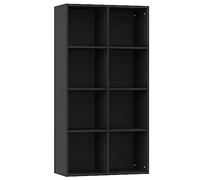 vidaXL Bibliothèque/Buffet, Meuble de Rangement avec Compartiment, Armoire à Livres Salon Intérieur, Moderne, Noir Bois d’Ingénierie