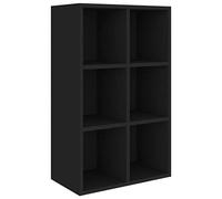 vidaXL Bibliothèque/Buffet, Meuble de Rangement avec Compartiment, Armoire à Livres Salon Intérieur, Moderne, Noir Bois d’Ingénierie