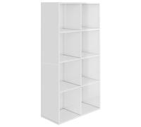 vidaXL Bibliothèque/Buffet, Meuble de Rangement avec Compartiment, Armoire à Livres Salon Intérieur, Moderne, Blanc Brillant Bois d’Ingénierie