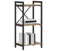 vidaXL Bibliothèque chêne Artisanal 40 x 30 x 83 cm Bois d'ingénierie, Pieds Ajustables, Meuble à Plusieurs Niveaux, bibliothèque Industrielle, étagère de Rangement, Organisateur pour Salon