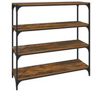 vidaXL Bibliothèque Chêne fumé 100x33x100cm Bois d'ingénierie et acier