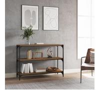 vidaXL Bibliothèque Chêne fumé 100x33x70,5 cm Bois d'ingénierie acier Marron G