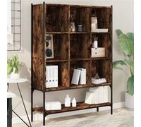 vidaXL Bibliothèque chêne fumé 102x30x141,5 cm bois d'ingénierie3214331 Marron G