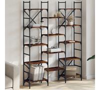Vidaxl Bibliothèque Chêne Fumé 127,5x28,5x172,5 Cm Bois D'ingénierie Multicolore