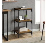 Vidaxl Bibliothèque Chêne Fumé 40x33x70,5cm Bois D'ingénierie Et Acier Multicolore