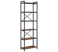 Vidaxl Bibliothèque Chêne Fumé 60 X 30 X 188 Cm Mdf Et Acier