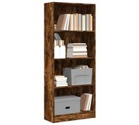 vidaXL Bibliothèque chêne fumé 60x24x143 cm bois d'ingénierie Marron