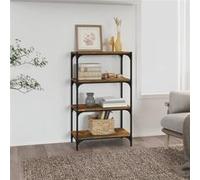 Bibliothèque Chêne fumé 60x33x100 cm Bois d'ingénierie, étagère à livres, étagère, étagère d'affichage, bibliothèque, étagère de rangement