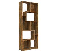 vidaXL Bibliothèque Étagère de rangement Chêne fumé 67x24x161 cm Bois d'ingénierie