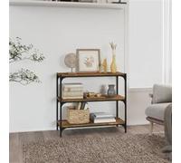 Bibliothèque Étagère Rangement Chêne Fumé Bois d'Ingénierie et Acier vidaXL