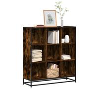 Vidaxl Bibliothèque Chêne Fumé 97,5x33x107,5cm Bois D'ingénierie Métal Multicolore