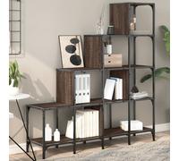 Vidaxl Bibliothèque Chêne Marron 122x30x132cm Bois Ingénierie Et Métal Multicolore