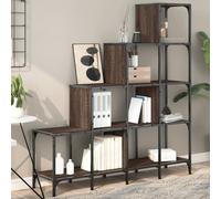 Vidaxl Bibliothèque Chêne Marron 122x30x132cm Bois Ingénierie Et Métal Multicolore